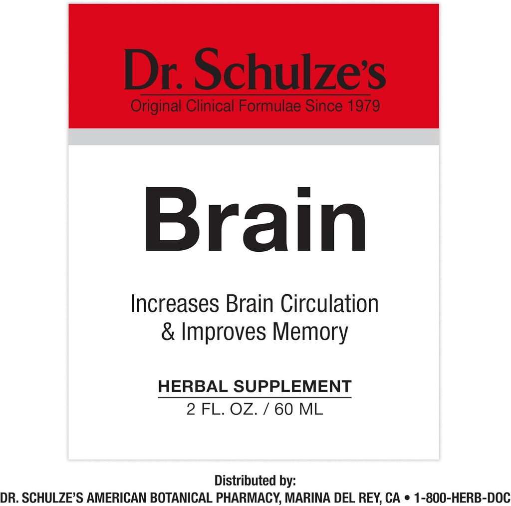 Dr. Schulze's Brain Formula 2 oz. - Vegan and Wild-Harvested | Stimulates Circulation and and Improved Mental Focus