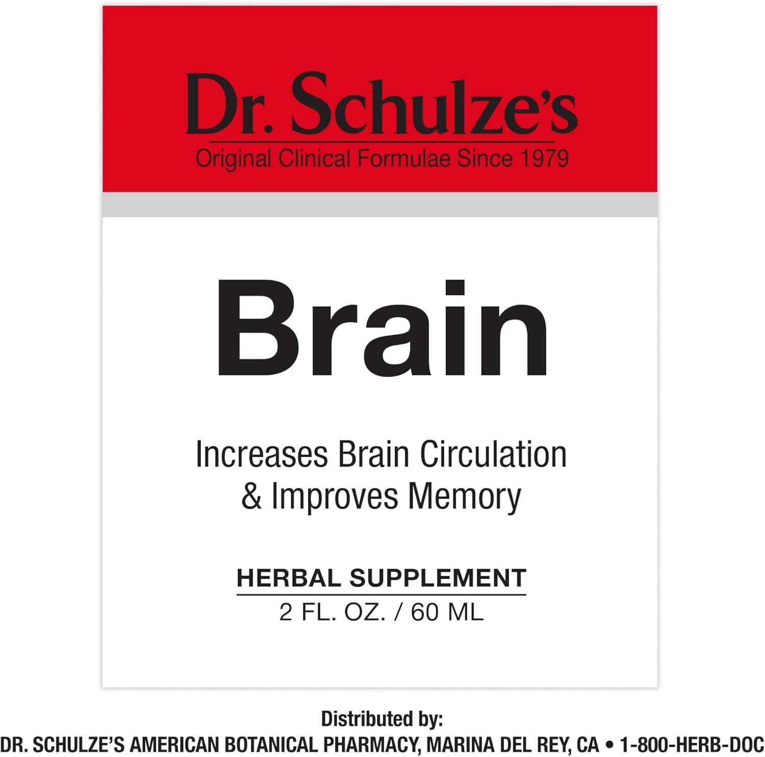 Dr. Schulze's Brain Formula 2 oz. - Vegan and Wild-Harvested | Stimulates Circulation and and Improved Mental Focus