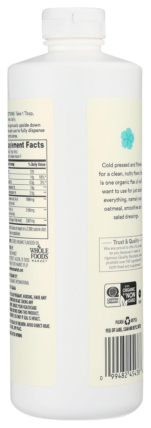365 by Whole Foods Market, Organic Filtered Flax Oil, 24 fl oz