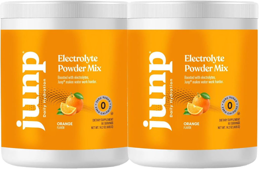 JUNP Electrolytes Powder No Sugar No Carbs – Sweet Tangy Citrus Orange Drink Mix - Potassium & Salt Electrolyte Hydration Powder Zero Calorie Sugar Free Electrolyte Powder, Keto Friendly, 180 Servings