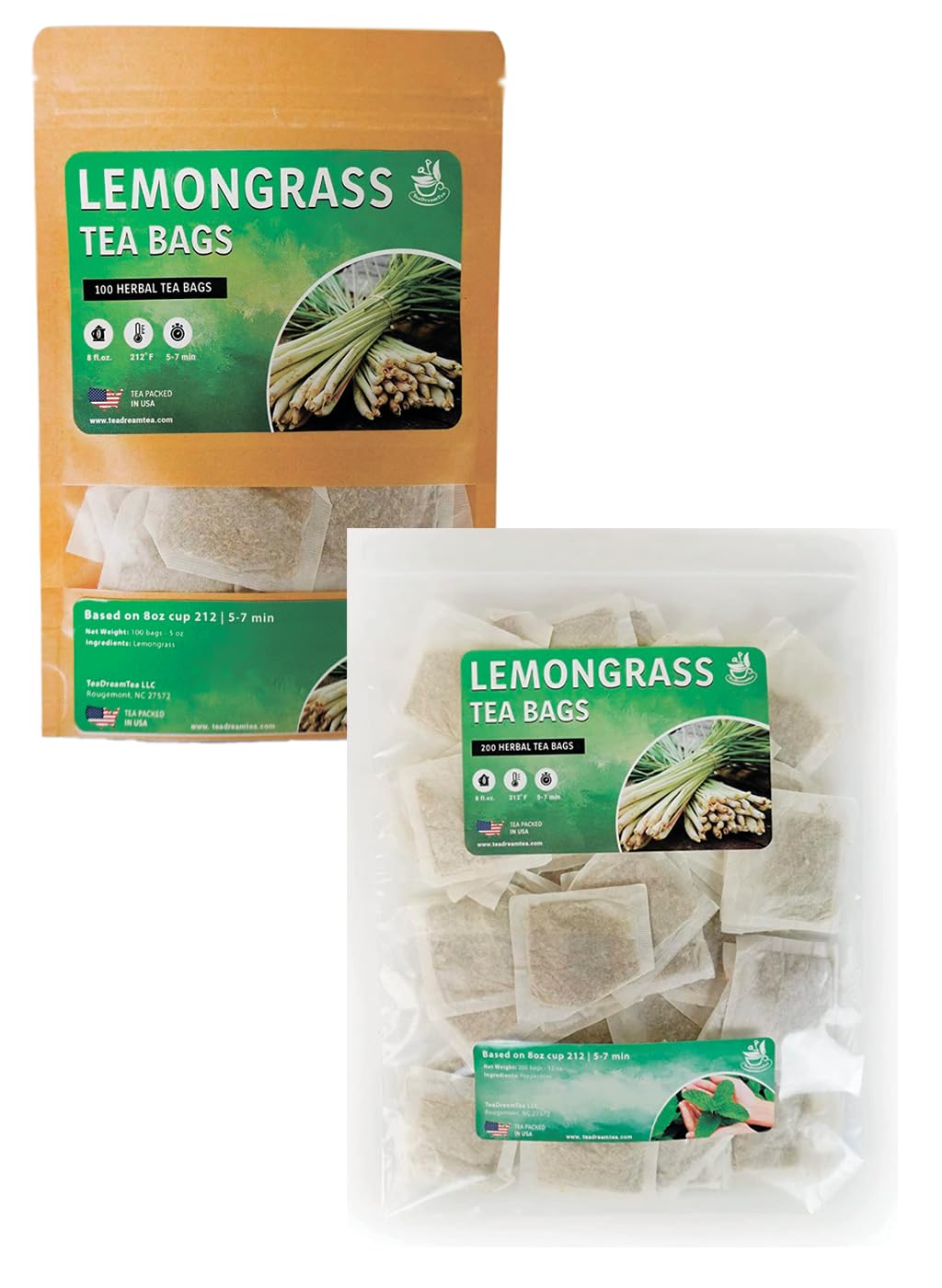 TeaDreamTea Lemongrass 300 Tea Bags - Supports Healthy Digestion - Premium Quality Herbal Tea - Caffeine Free Tea - Enjoy It Hot Or Cold Bulk Tea Bags