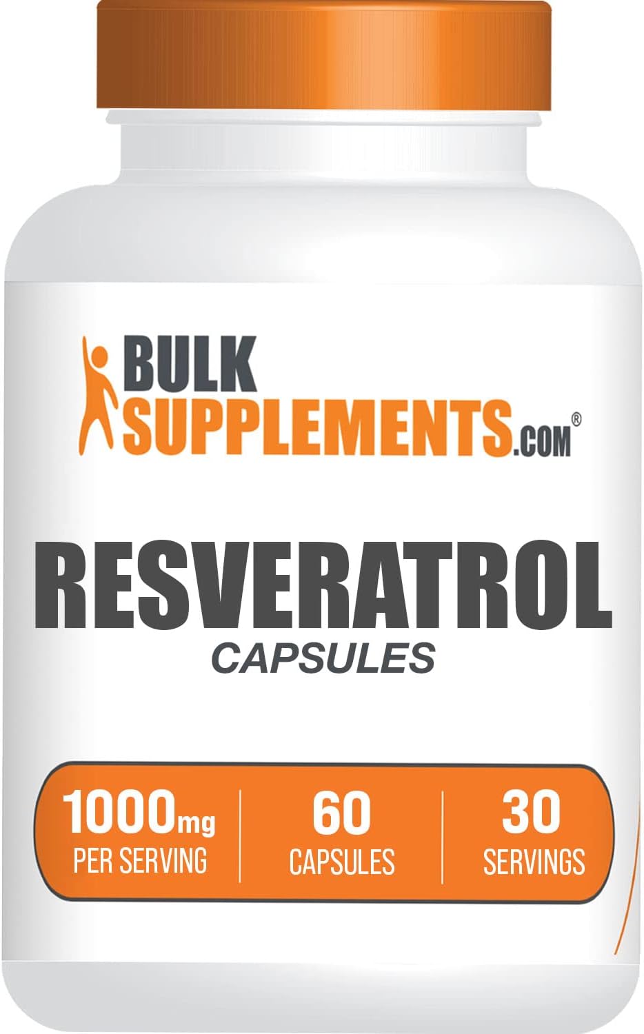 BulkSupplements.com Resveratrol Capsules - Resveratrol Supplement, Polygonum Cuspidatum, Resveratrol 1000mg - Antioxidants Supplement, Resveratrol Pills - 2 Capsules per Serving, 60 Capsules