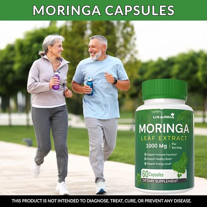 Moringa Capsules | Moringa Powder Organic | Moringa Supplement | Moringa Leaf Extract Powder | 1000MG Complete Green Superfood 60 Count (Pack-5)
