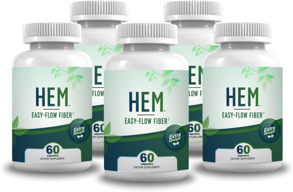 Easy-Flow Fiber – Plant-Based Oat Fiber Supplement for Constipation, Bloating, and Gas Relief | Gentle Digestion and Hemorrhoid Support | Non-Psyllium, Gluten-Free (Pack of 5)