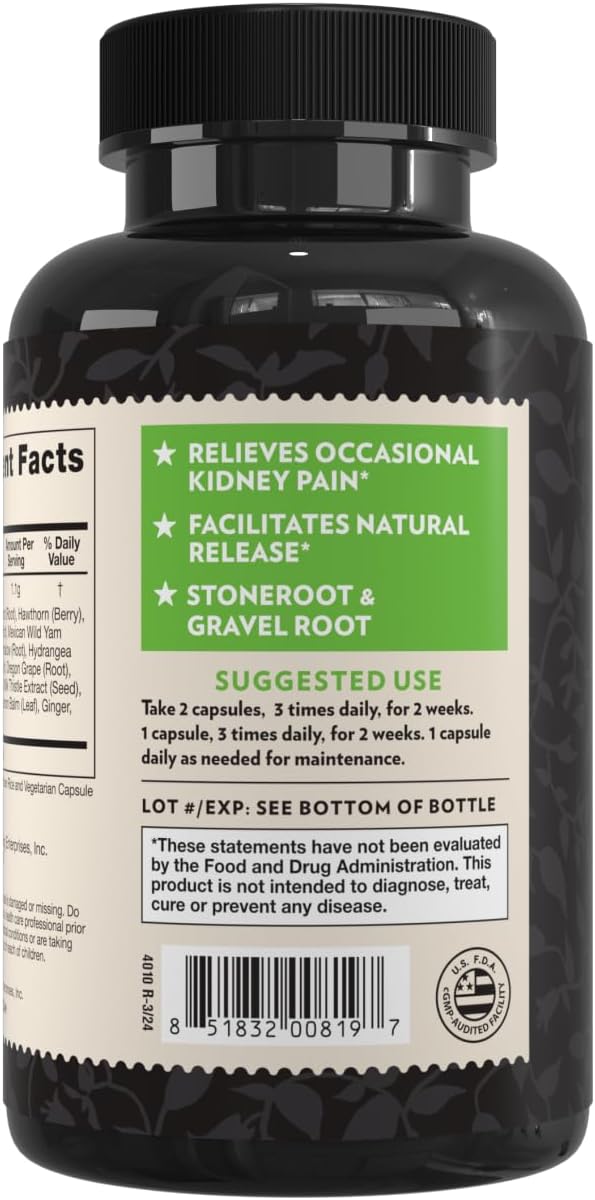 Crystal Star Kidney Care (60 Capsules) – Herbal Supplement for Kidney Cleanse, Detox & Support - Stone Root, Gravel Root & Hydrangea Root - Non-GMO