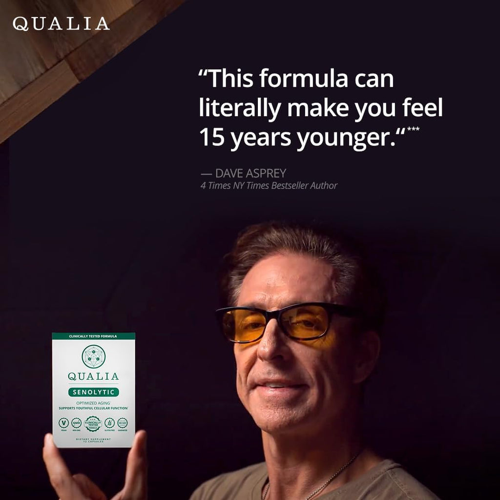 Qualia Senolytic Supplement, Fisetin,Quercetin,Piperlongumin&More,Aging Supplement - Supports Optimal Cell Repair&Rejuvenation,Naturally Eliminate Zombie Cells,1 Month Supply