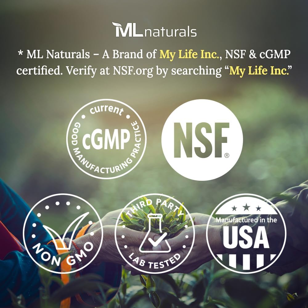 ML Naturals Micronized Creatine Monohydrate 200 Mesh Powder 500g (17.9oz), 100 Serving, Pure & Unflavored, Vegan, Gluten Free, Non-GMO, NSF-Certified & cGMP-Compliant Facility, Third-Party Lab Tested