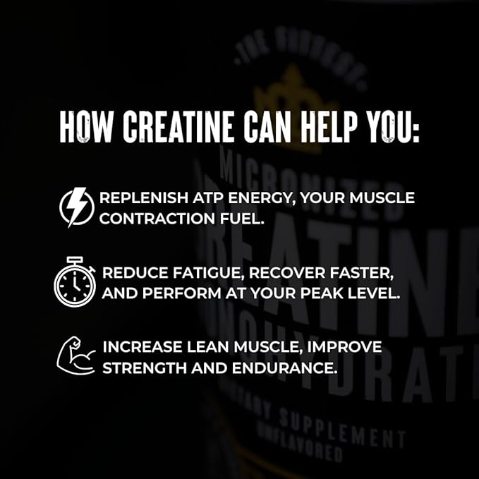 The Fittest Creatine Monohydrate Powder – Unflavored, Pure 100% Micronized Creatine Monohydrate – Muscle Strength, Focus, Power & Recovery Support