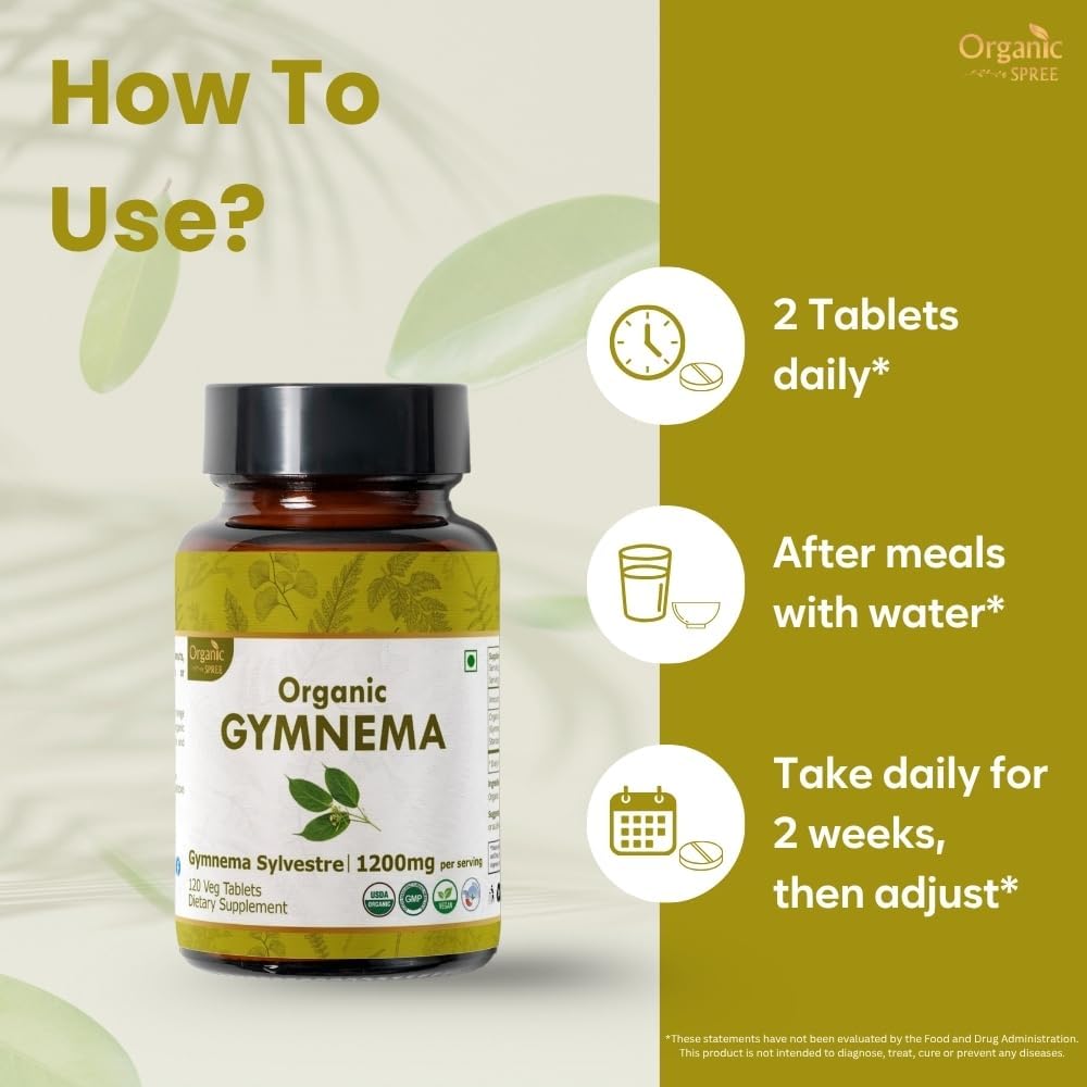 Gymnema 120 Tablets – USDA Organic Gymnema Sylvestre Supplement