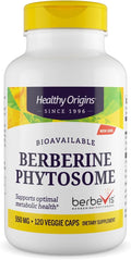 Healthy Origins Berberine Phytosome 550 mg (Berbevis), Berberine Supplement for Metabolic Support, Non-GMO, Vegan, 120 Veggie Caps