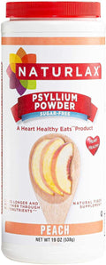 Sugar-Free Psyllium Husk Fiber Powder, Peach Flavored 19 oz