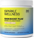 Sparkle Wellness Marine-derived VERISOL Bioactive Hydrolyzed Collagen Peptides | Collagen Powder Supplement with Vitamin C & Hyaluronic Acid | Marine Skin Boost Plus (Peach) [30-Serves]