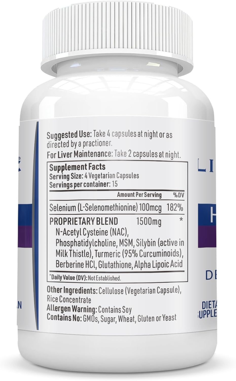 Hepatiben Liver Detox Cleanse All Natural Supplement with Milk Thistle, Silybin, NAC, Choline, MSM, Turmeric, Berberine, Glutathione Alpha Lipoic Acid Vegan NonGMO 120 Capsules 1500mg