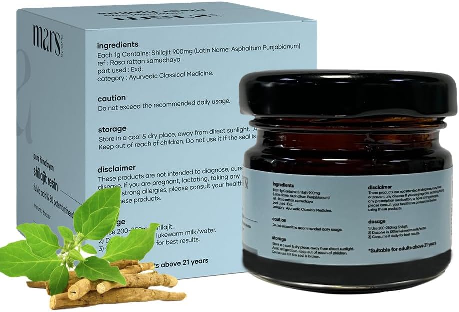 Mars Himalayan Organic Shilajit Resin | Natural Resin Sourced from the Himalayas | Supports Vitality, Energy & Overall Wellness | 15g | Pack of 1