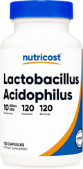 Nutricost Lactobacillus Acidophilus 10 Billion CFU, 120 Vegetarian Capsules