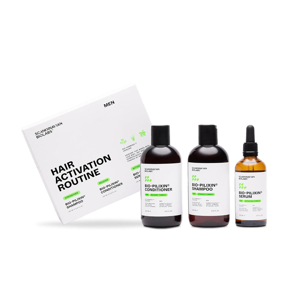 Scandinavian Biolabs Bio-Pilixin® Routine For Men | Helps With Hair Shedding, Nurtures Hair Follicles, Enhances Hair Strength, Repairs Damaged Hair, Clinically Tested, Dermatologically Approved
