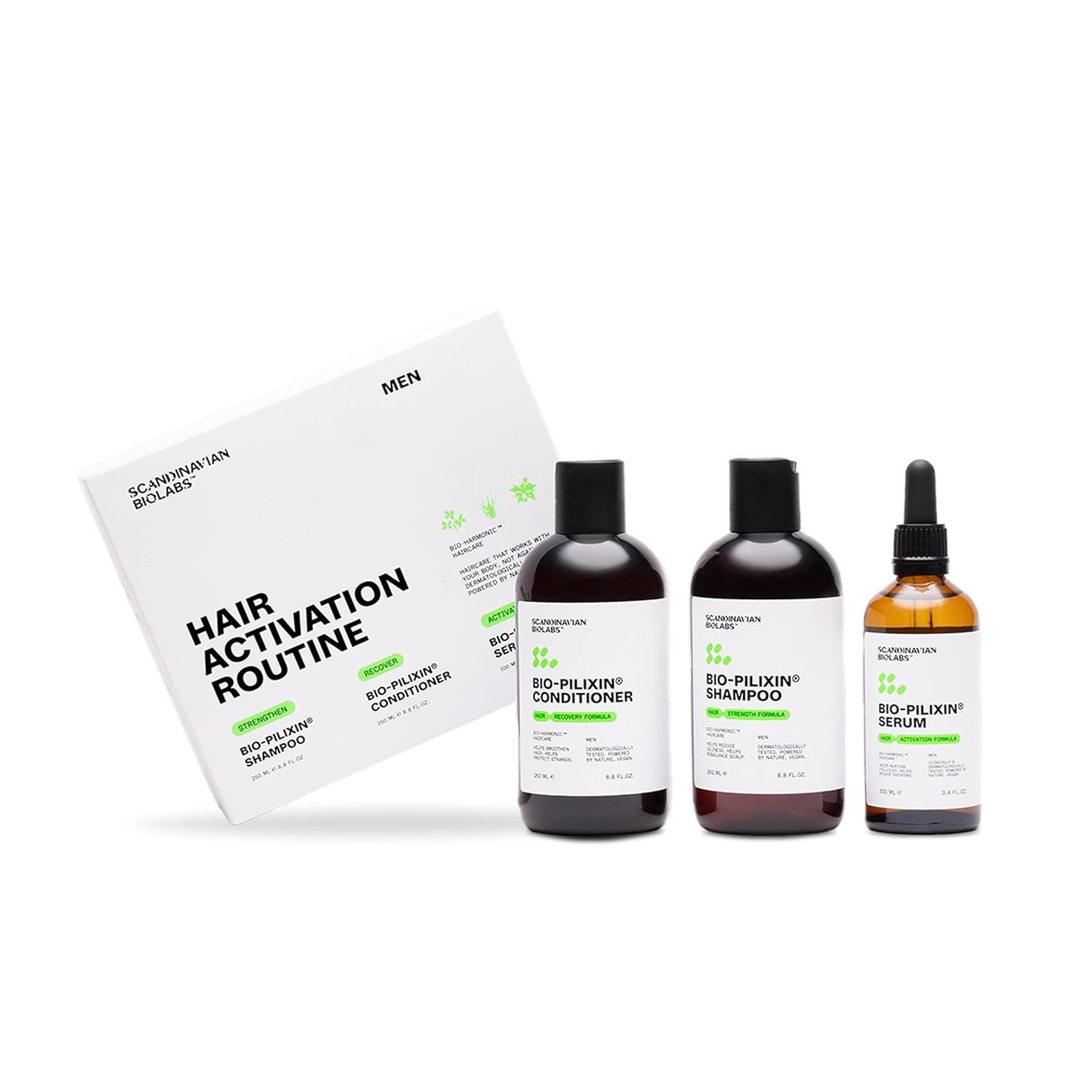 Scandinavian Biolabs Bio-Pilixin® Routine For Men | Helps With Hair Shedding, Nurtures Hair Follicles, Enhances Hair Strength, Repairs Damaged Hair, Clinically Tested, Dermatologically Approved