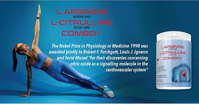 Combo+ L-Arginine 5000mg & L-Citrulline 1000mg Drink Mix, Mixed Berry, Vitamins B12, C, D3, CoQ10, Beet Root, Grape Seed, 30 Servings, 13g per Serving, Premium Wellness Supplement, 390g
