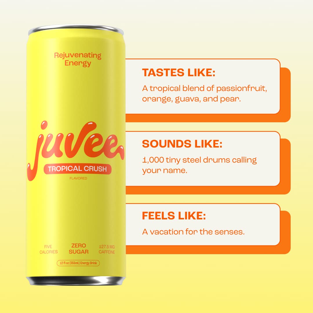 Juvee Energy Drink 0 Sugar 5 Calories (Pack of 12) (TROPICAL CRUSH)