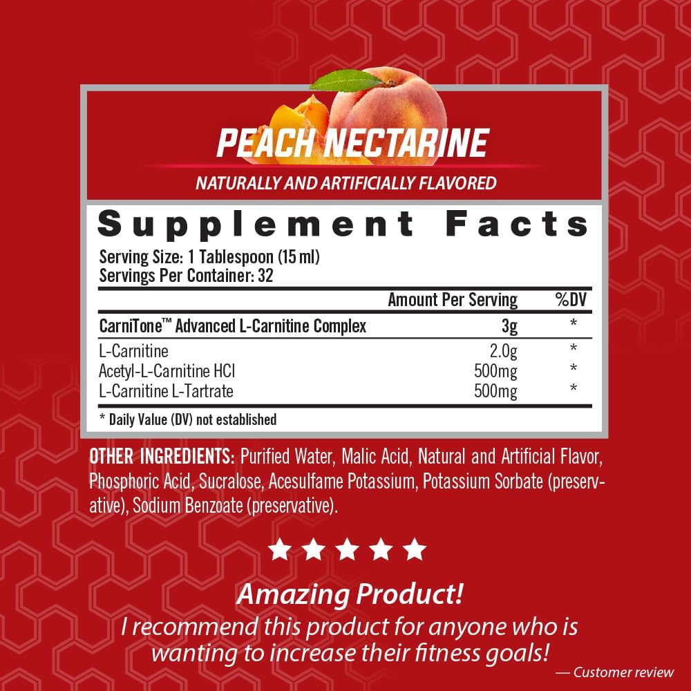iSatori L-Carnitine LS3 3000, Liquid L-Carnitine with Acetyl L-Carnitine, L-Carnitine L-Tartrate, Stimulant Free Pre Workout, No Calories, Sugar, Gluten, Keto-Friendly, Peach Nectarine (32 Servings)