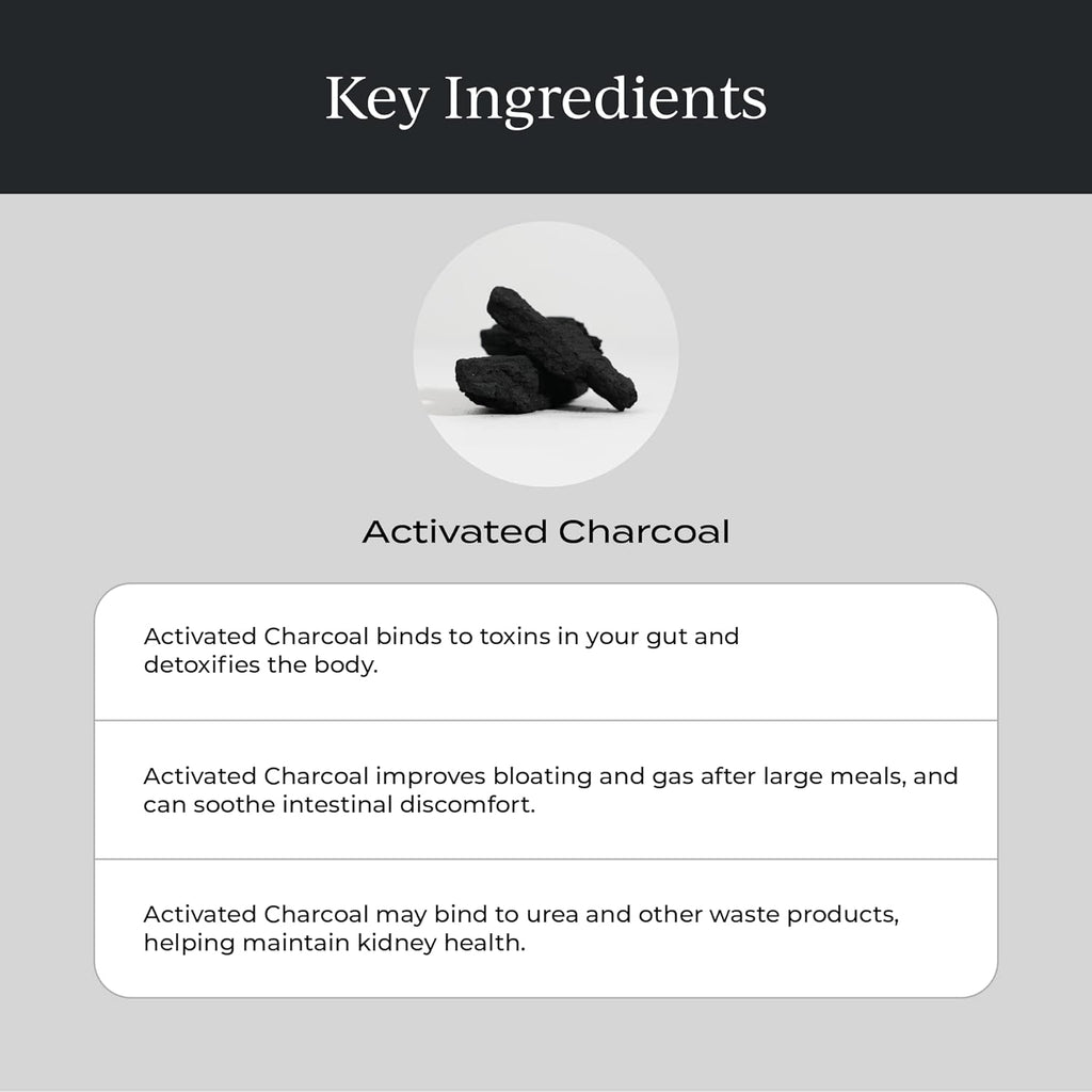 CYMBIOTIKA Activated Charcoal Liquid Supplement Packets from Coconuts for Bloating, Gut Health & Digestive Support, Helps Detox, Vitamin E, Lemon Cream Flavor, Vegan, 26 Pack