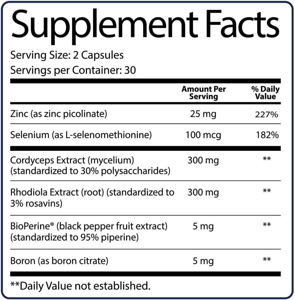 Power Plant – Adaptogen Complex with Cordyceps, Rhodiola, and Zinc – Supports Energy, Focus & Overall Well-Being – 60 Capsules