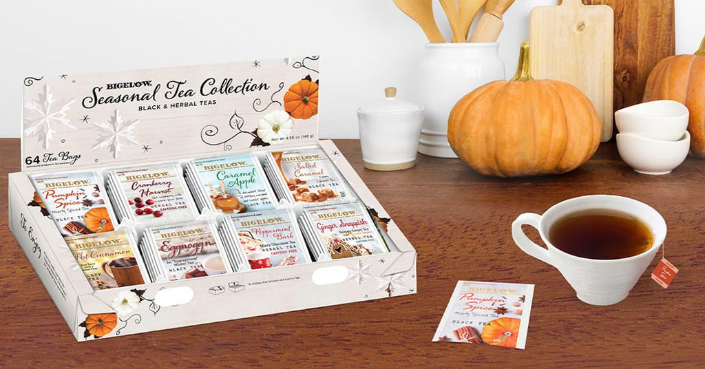 Bigelow Tea Seasonal Collection, Variety Gift Box Sampler, 64 Tea Bags, (Pack of 2)