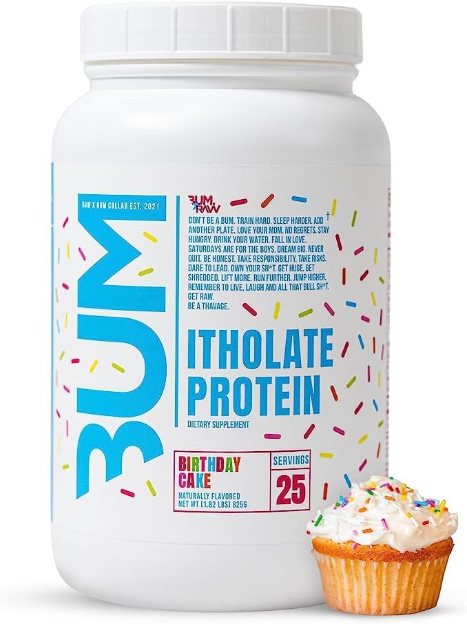 RAW Whey Isolate Protein Powder, Birthday Cake (CBUM Itholate Protein) - 100% Grass-Fed Sports Nutrition Powder for Muscle Growth & Recovery - Low-Fat, Low Carb - 25 Servings