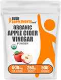 BulkSupplements.com Organic Apple Cider Vinegar Powder - Apple Cider Vinegar Supplement, ACV for Digestive Support - Vegan & Gluten Free, 500mg per Serving, 250g (8.8 oz) (Pack of 1)