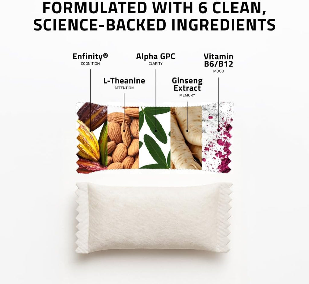 Ultra Focus Pouches with Vitamin B12, L Theanine, Vitamin B6, Ginseng & Alpha GPC, Natural Adaptogens and Nootropics for Energy and Clarity, Plant Based and Caffeine Free, Wintergreen, 3 Pack