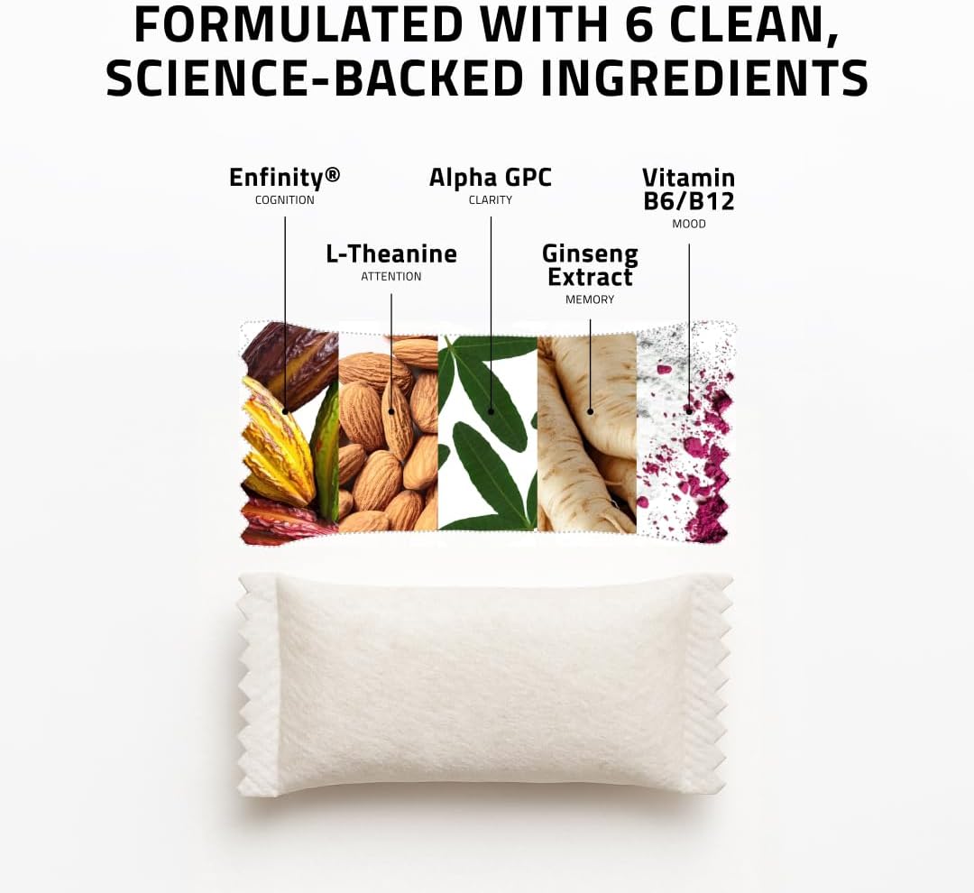 Ultra Focus Pouches with Vitamin B12, L Theanine, Vitamin B6, Ginseng & Alpha GPC, Natural Adaptogens and Nootropics for Energy and Clarity, Plant Based and Caffeine Free, Wintergreen, 3 Pack