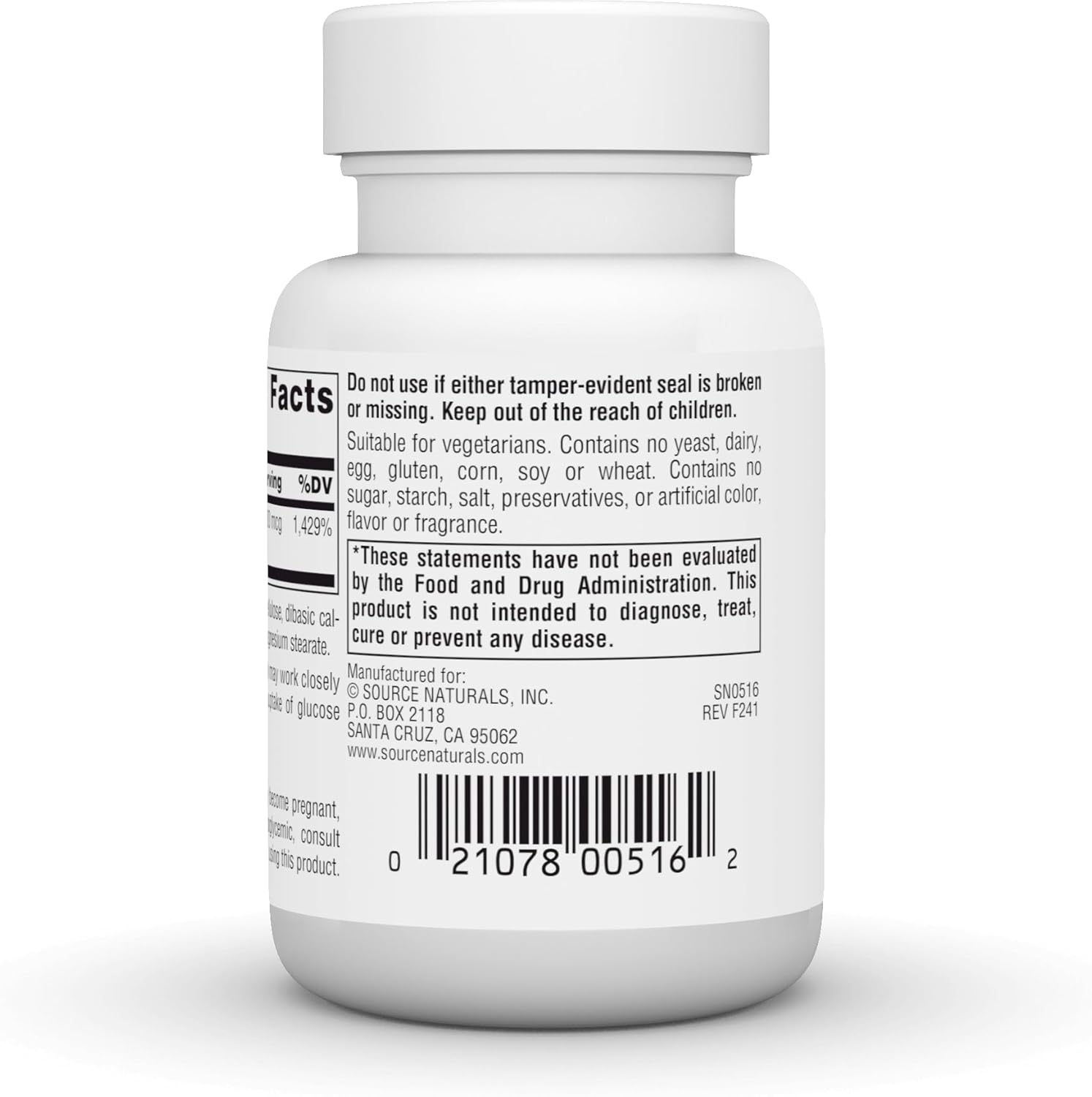 Source Naturals Ultra Chromium Picolinate 500 Yeast-FreeChromium, Vegetarian Dietary Supplement, 500 mcg - 120 Tablets