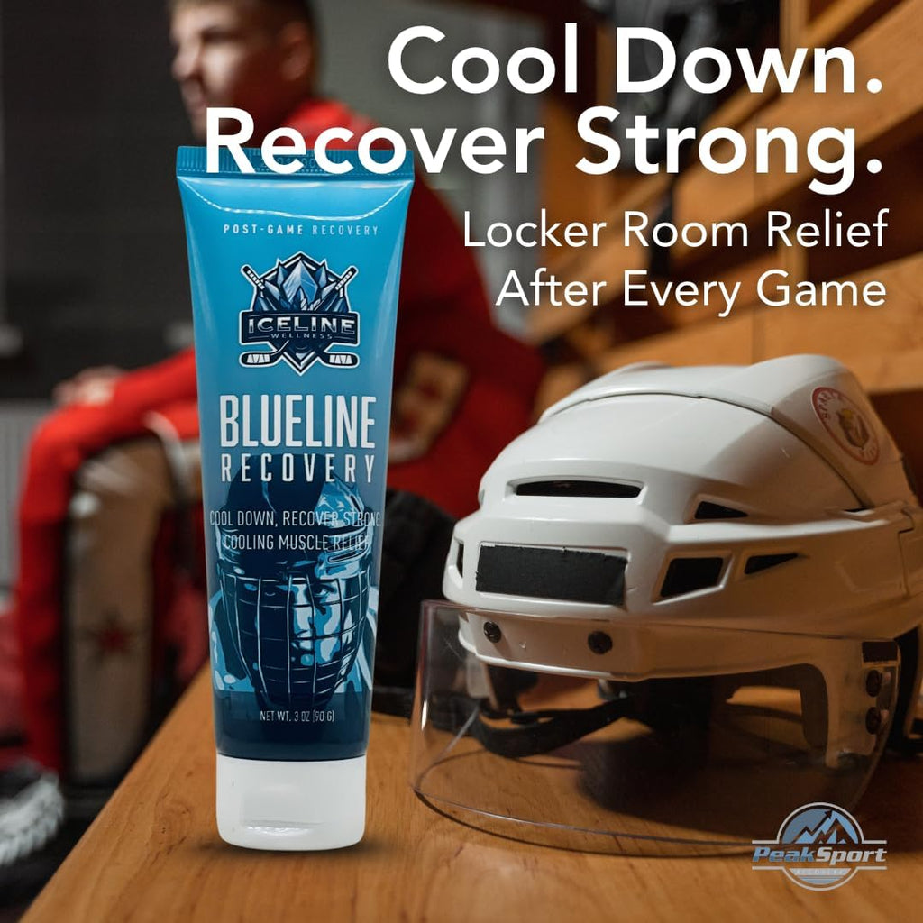 Blueline Recovery Cooling Gel - Menthol Muscle Pain Relief Cream for Athletes - Post-Workout & Joint Recovery - Fast-Acting 3 oz - Made in USA