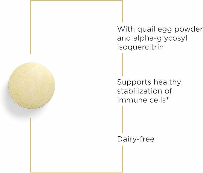 Integrative Therapeutics AllQlear - Seasonal Supplement for Immune Support *- Quail Egg Powder Blend - Dairy-Free - Berry Flavored, 60 Chewable Tablets (30 Servings)