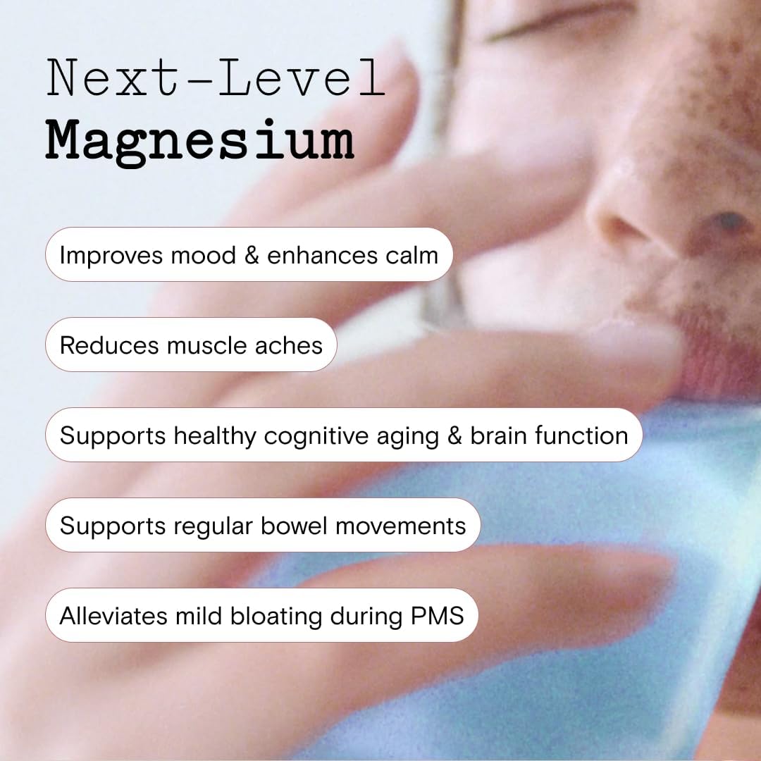 Moon Juice - Magnesi-Om, Blue Lemon - Sticks (18 Servings) - Support Brain Health, Rest - Magnesium Powder - L-Theanine - Regularity - Compostable - 100% Traceable - Vegan, Non GMO - 0.14oz