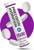 Precision Hydration Lite Electrolyte Drink - Multi Strength Effervescent Hydration Tablets - Combats Cramp - Low Calorie, Gluten Free, Vegan/Vegetarian Friendly, NSF (1 Tube, 1500mg/L - Purple Tube)