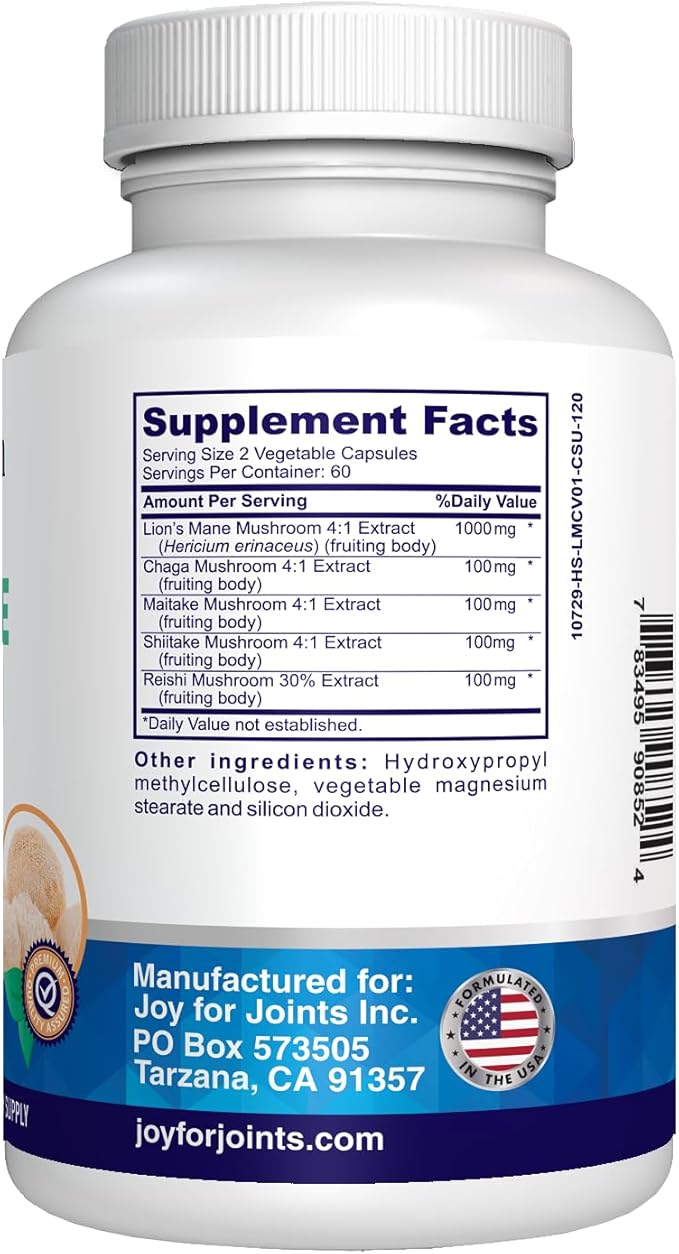Oyster Extract Natural Zinc and Lions Mane Cognitive Support Mushroom Extract - Anti-Aging Bundle, Made in USA