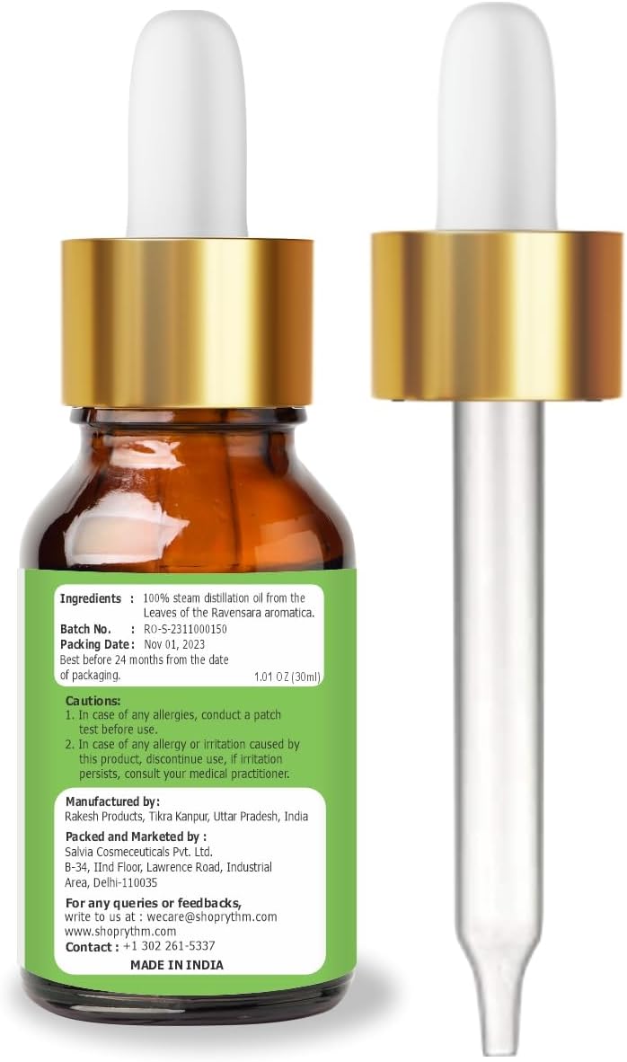 Ravensara Oil (Ravensara Aromatic) Natural Pure Undiluted Uncut Essential Oil - 30ml (1.01 fl oz) Pack of 1