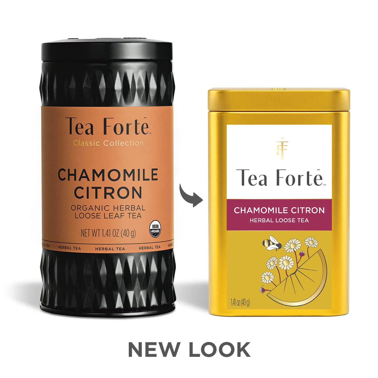 Tea Forte Chamomile Citron Premium Loose Leaf Caffeine-Free Herbal Tea Blend Canister, Makes 35-50 Cups