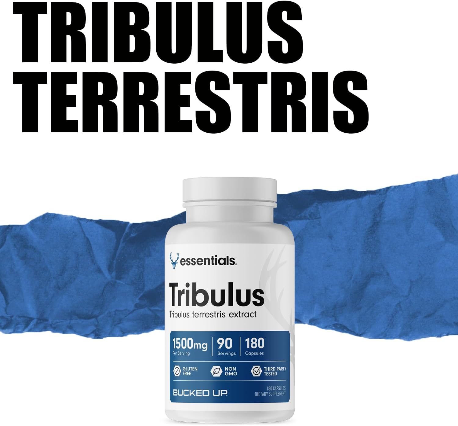 Bucked Up Tribulus 1500mg Per Serving, Essentials (90 Servings, 180 Capsules)