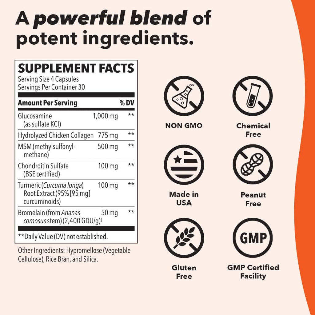 LifeSeasons Mobili-T - Joint Support Supplement - Reduce Inflammation & Aches - Increase Range of Motion - Rebuild Tissue & Cartilage - MSM Chondroitin Collagen Glucosamine & Turmeric - 120 Capsules
