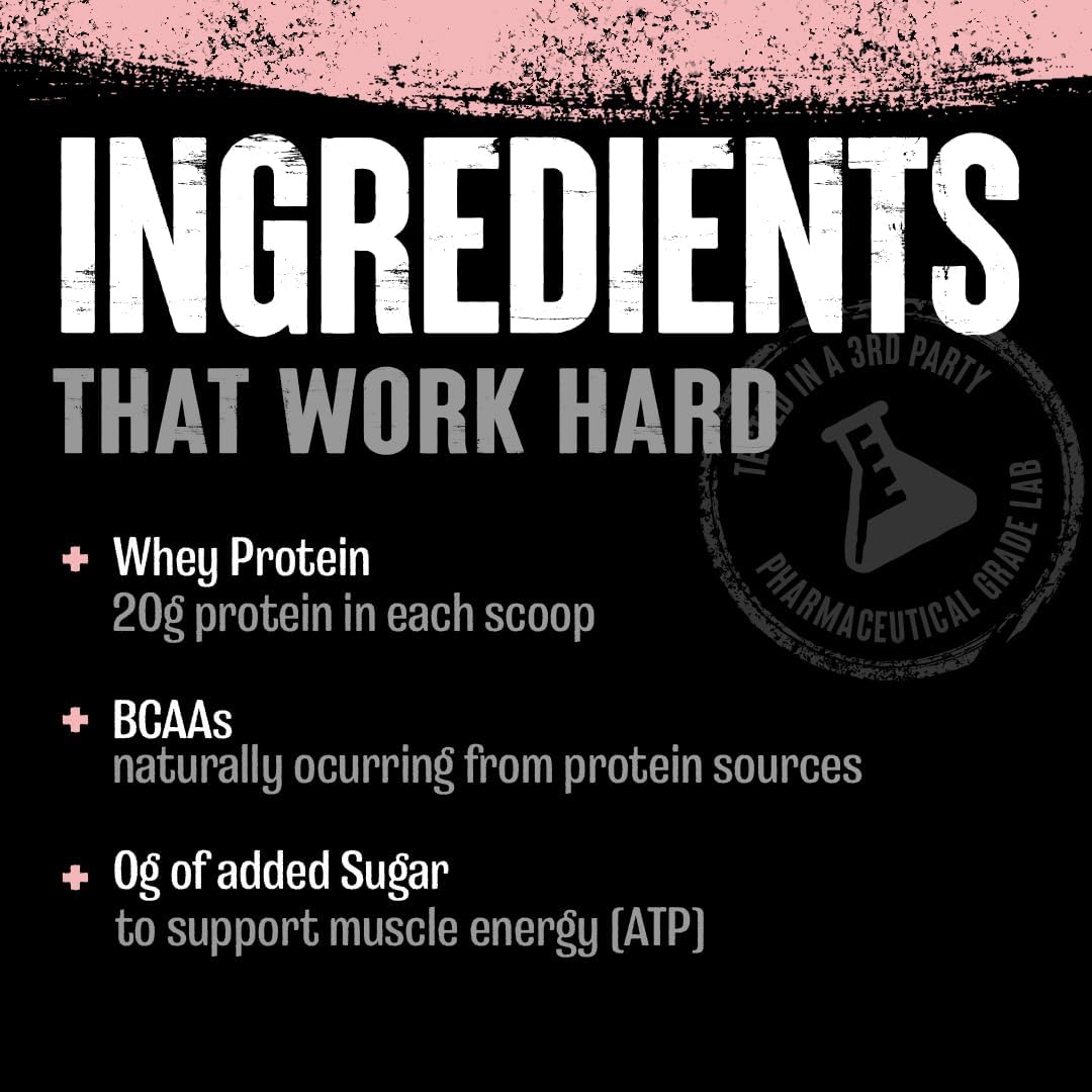 Animal 100% Whey Protein Powder – Whey Blend for Pre or Post Workout, Recovery, Anytime Low Sugar Protein Boost Meal Replacement with BCAA Branched Chain Amino Acids – New Flavor, Strawberry, 4 lb