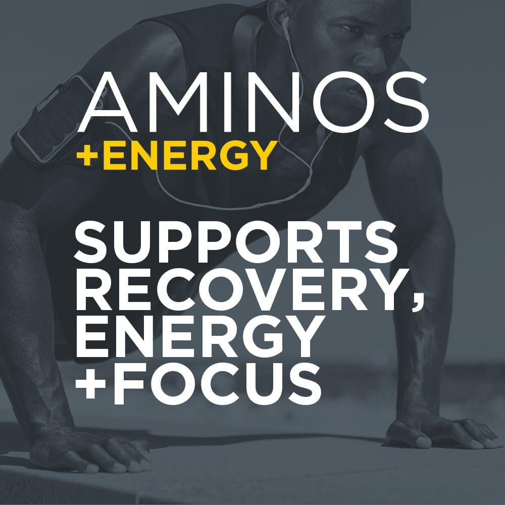 Purbolics Aminos + Energy | Supports Recovery, Energy & Focus | 95mg of Caffeine, 0 Sugar & 60 Servings (Razzle Dazzle)