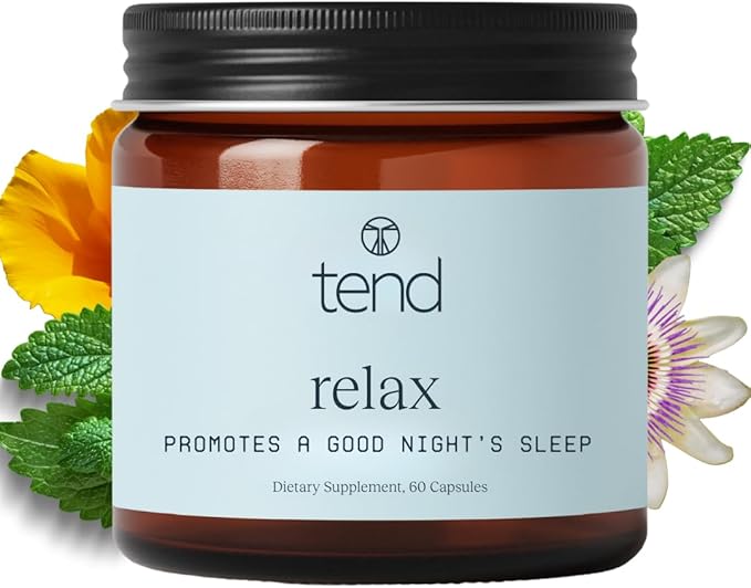 Tend Relax Sleep Support Dietary Supplement, Natural Sleep Aid, 60 Count
