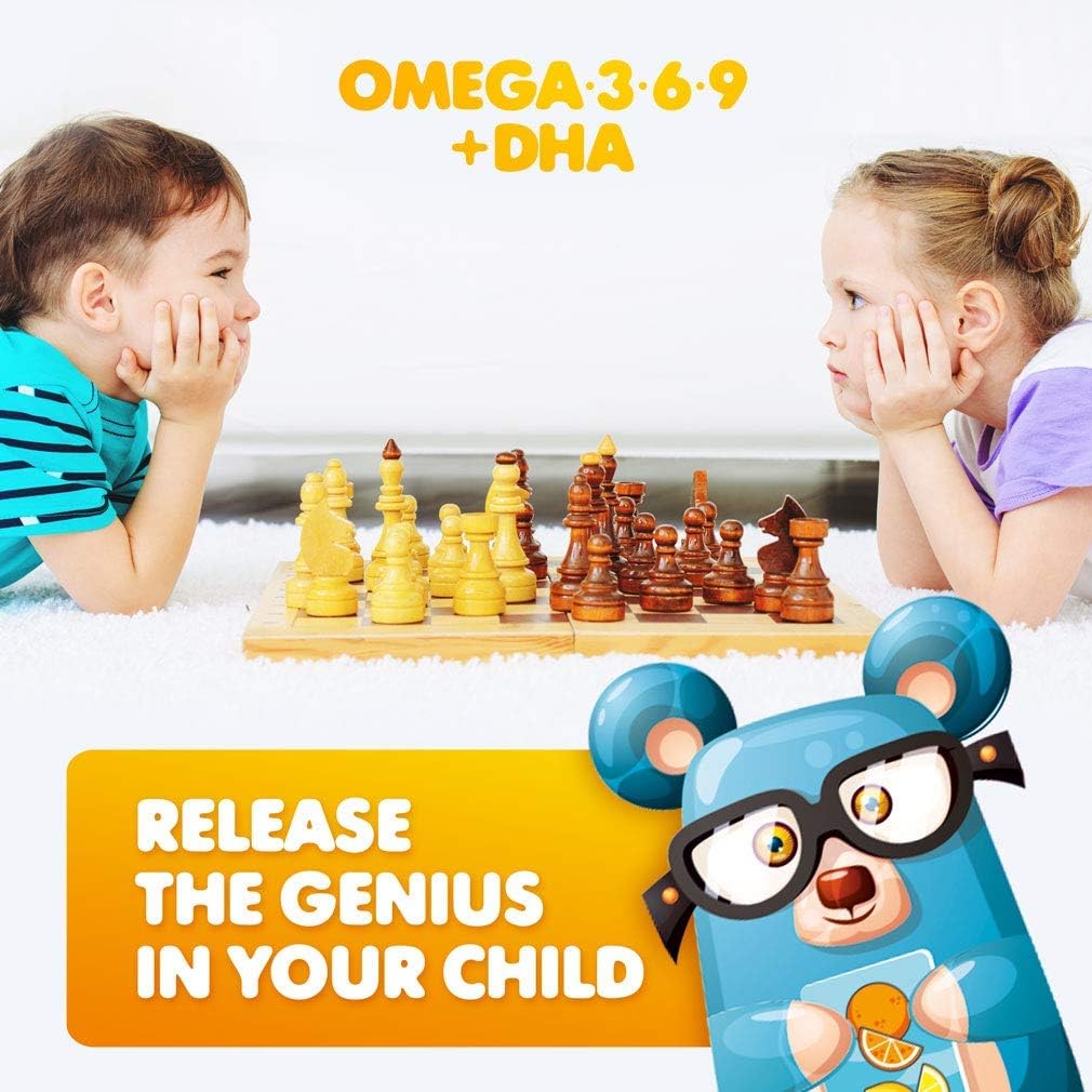 Omega-3 DHA Gummies & Vitamin C Gummies for Kids & Adults – Immune Support, Low-Sugar, Gelatin-Free, Vegetarian, Chewable Vitamins for Toddlers