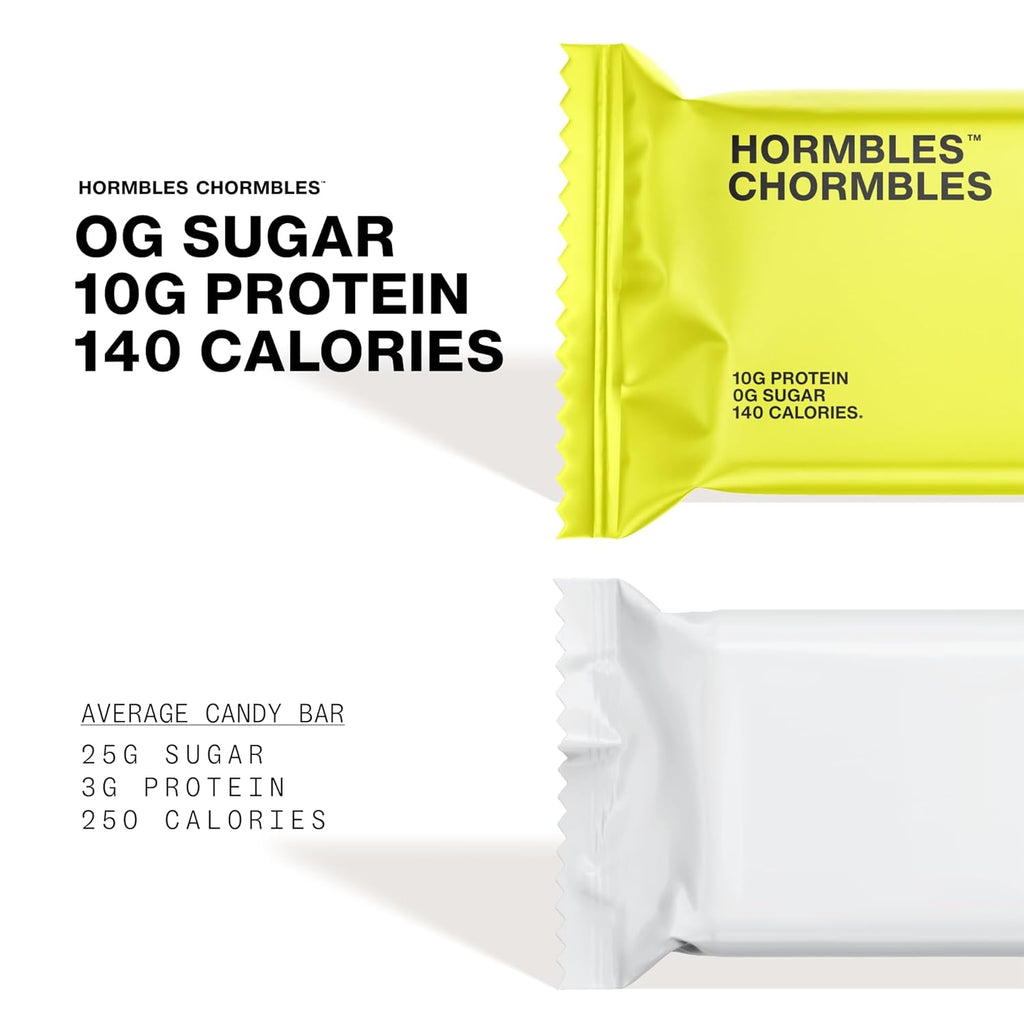 Hormbles Chormbles Protein Candy Bars, Variety Pack, 10g Protein, 0g Sugar, Milk Chocolate, Peanut Butter, Salted Fudge Candy With Crunchy Pieces, Sugar Free Snacks or Dessert, 9 Pack