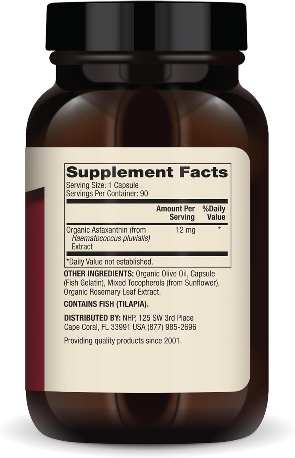 Dr. Mercola Organic Astaxanthin - 12 mg Astaxanthin - Powerful Antioxidant Support - Organic Microalgae Extract - Non-GMO, Gluten-Free & Soy-Free - 90 Capsules (90 Servings)