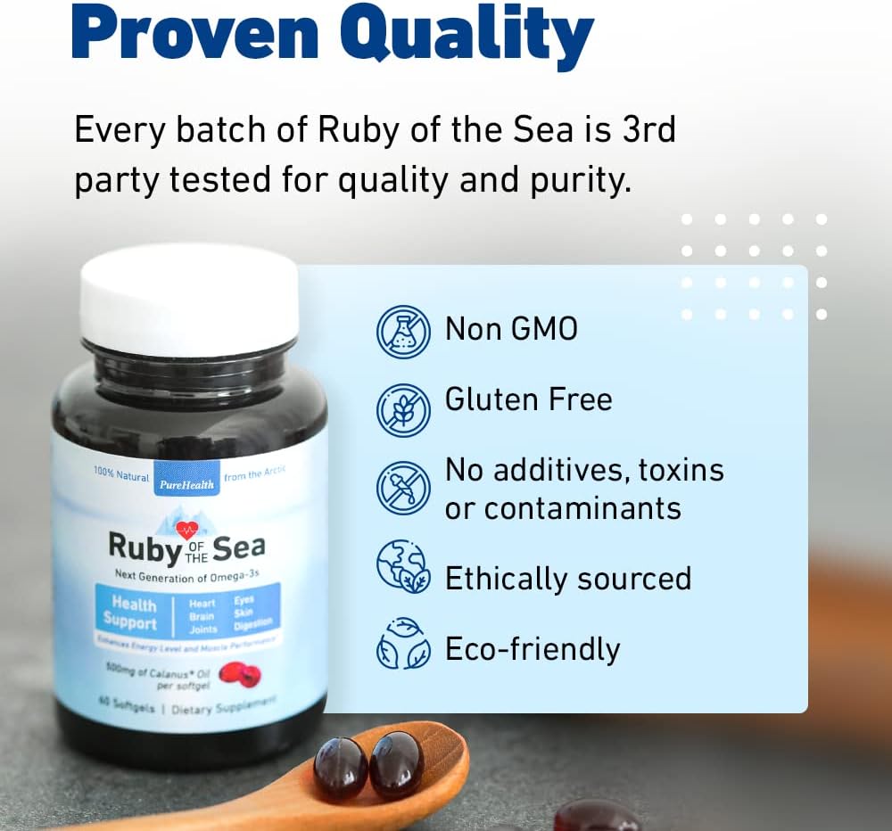Marine Oil Supplement - All Natural Calanus Oil, Astaxanthin, Omega-3 and Fatty Acids - Heart and Brain Health Nutritional Supplements - 4 Pack