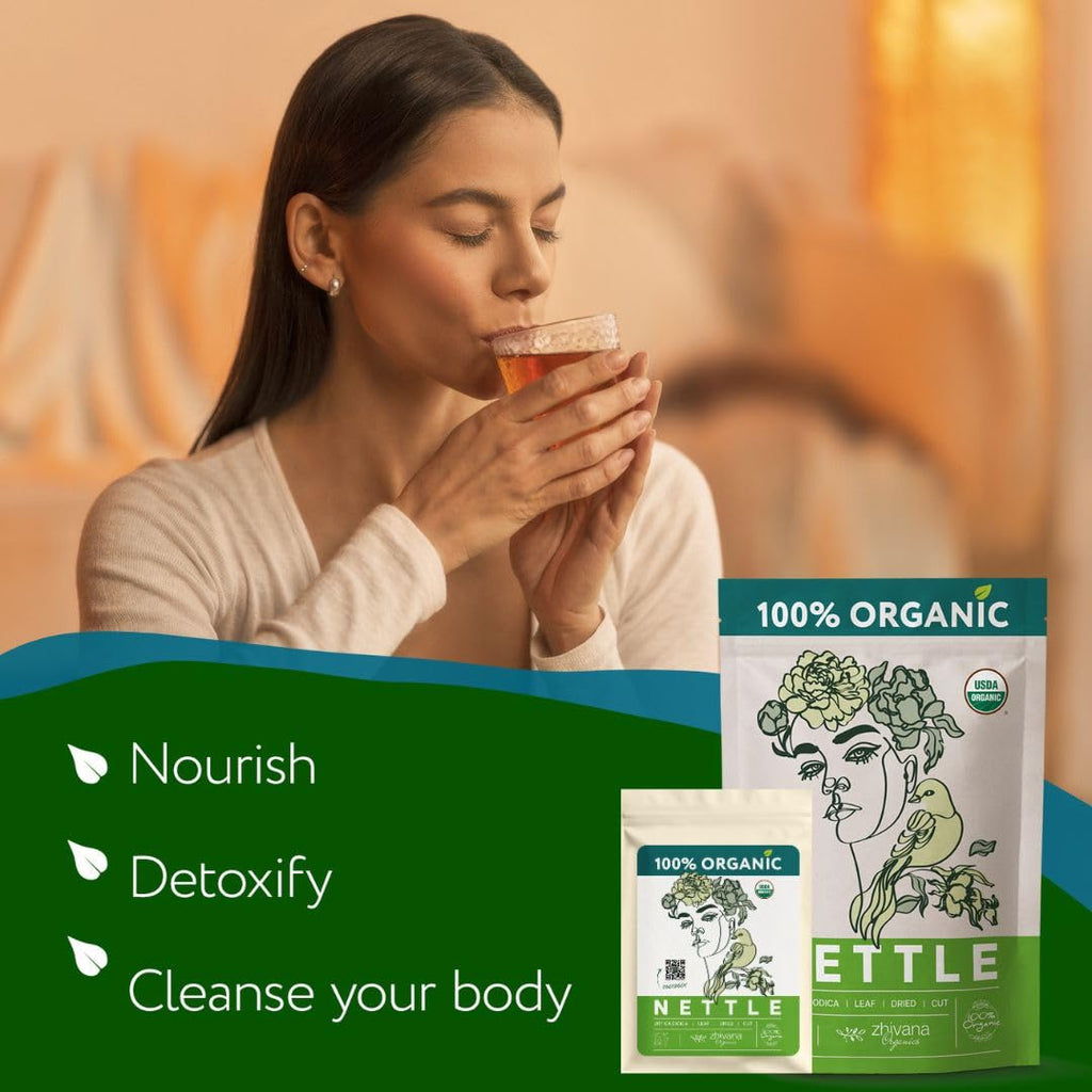 Super Value Pack 5 LB - Organic Stinging Nettle Leaf Tea - Allergy Relief, Fluid Balance - Support Hair, Skin
