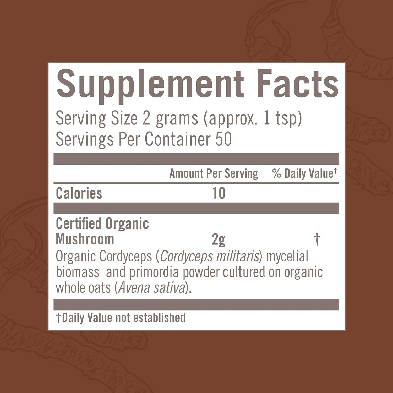 OM MUSHROOM SUPERFOOD Cordyceps Organic Mushroom Powder, 3.5 Ounce, 50 Servings, Energy, Power, Stamina and Endurance Support, Superfood Supplement for Sports Performance